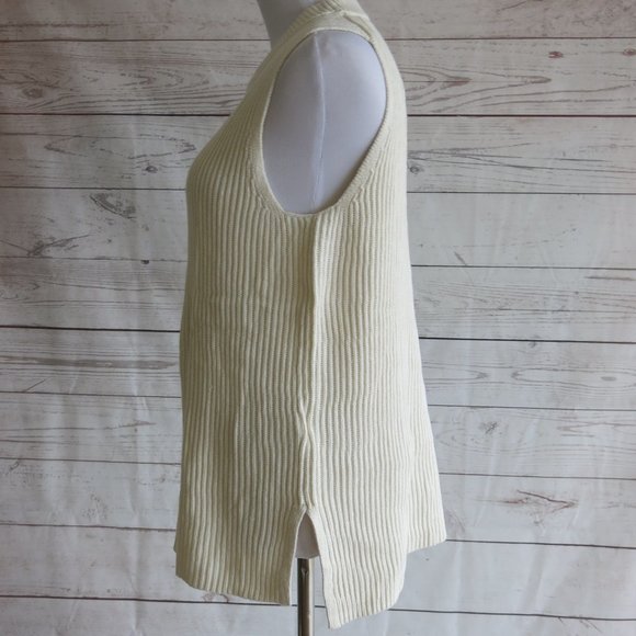 J. Crew Black Label Wool Blend Sleeveless Ribbed Knit Crewneck Sweater - Medium - Picture 3 of 6